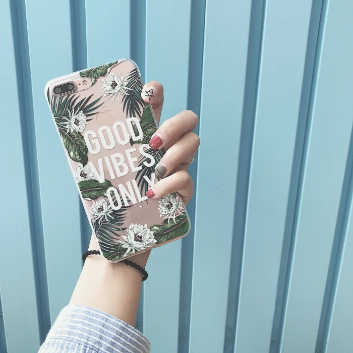 Роскошные прозрачный кристалл свежий цветок case cover for apple iphone 7 плюс 6 6s силиконовые