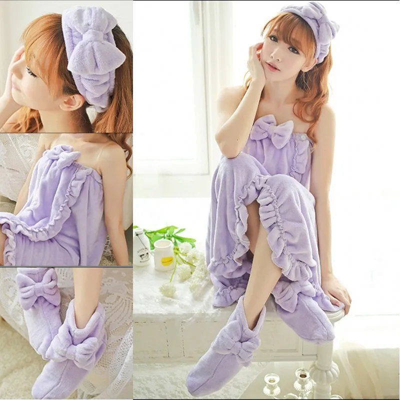 Preise Baden Kleidung Mikrofaser Bad Handtuch Frauen Handtuch 3 stücke Set Kleid Badetuch Serviette De Bain Erwachsene Handtücher Bad Sets