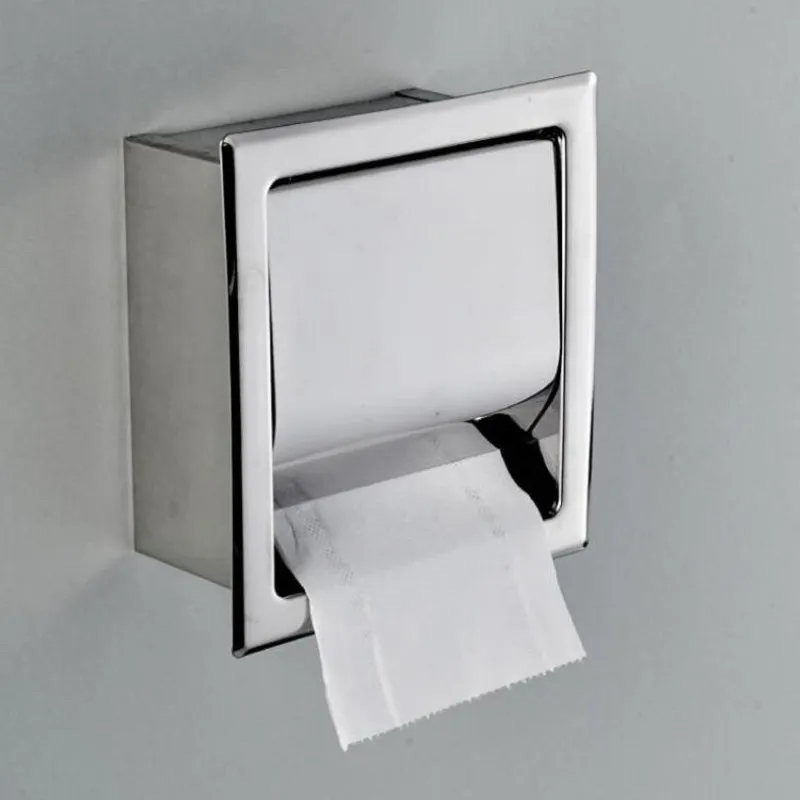 304stainlesssteelConcealedInstallToiletPaperHolderInsideWall