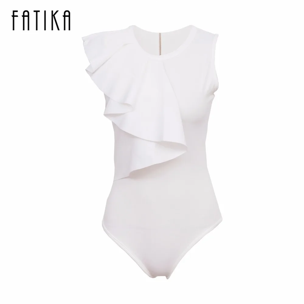 FATIKA 2017 Summer New Bodysuit Women Sexy Jumpsuit Romper Black White Long Sleeve Draped Bodycon Playsuit Elegant Body Top FATIKA 2017 Summer New Bodysuit Women Sexy Jumpsuit Romper Black White Long Sleeve Draped Bodycon Playsuit Elegant Body Top