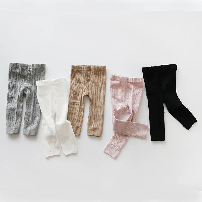 

2019 Spring Baby Leggings Children Ribbed Cotton Pants Striped Skinny Boy Girl's Kids Autumn High Waist Pants for Toddler 0-4Y