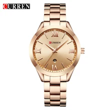 CURREN Simple Fashion Stainless Steel Analog Quartz Wrist Watch Calendar Female Dress Watch Women Clock Relogio Feminino 9007
