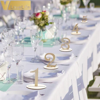 

1-20 Wedding Table Decoration Rustic Wooden Table Numbers Holder for Guest Birthday Party For Home New Year 2019