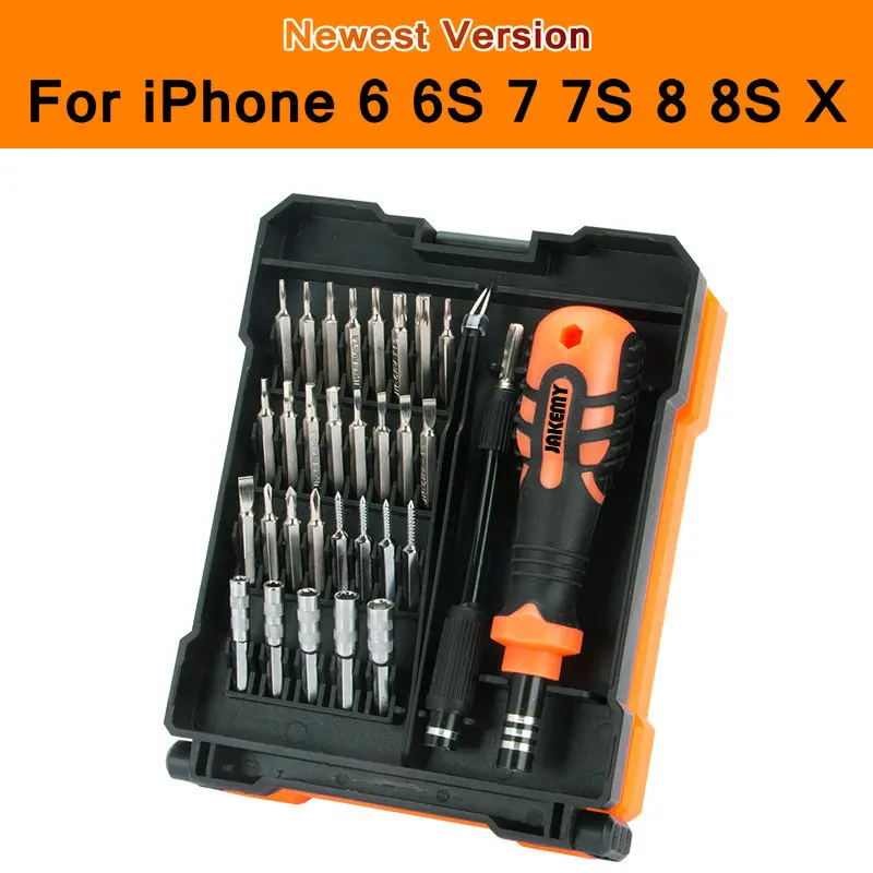 Screwdriver Bit Set For Cellphone Mobile Phone iPhone 6 6S 7 7S 8 8S X PC Laptop Repair Fix Tool Kit 33in1 Bits JAKEMY JM-8160 screwdriver bit set for cellphone mobile phone iphone 6 6s 7 7s 8 8s x pc laptop repair fix tool kit 33in1 bits jakemy jm 8160