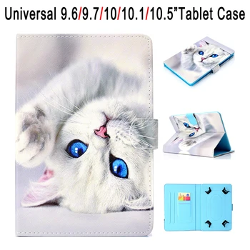 

Universal Case for 9.6 9.7 10 10.1 10.5 Tablet Cartoon Cat Leather Case for Samsung Huawei Lenovo Asus Teclast Cover Funda Capa