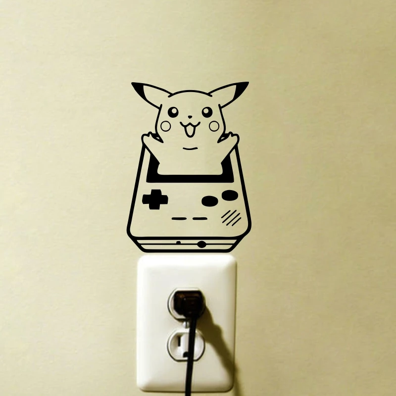 

DECAL Pikachu wall stickers children's room wall light switch vinyl stickers cute animal movable wall mural home decoration