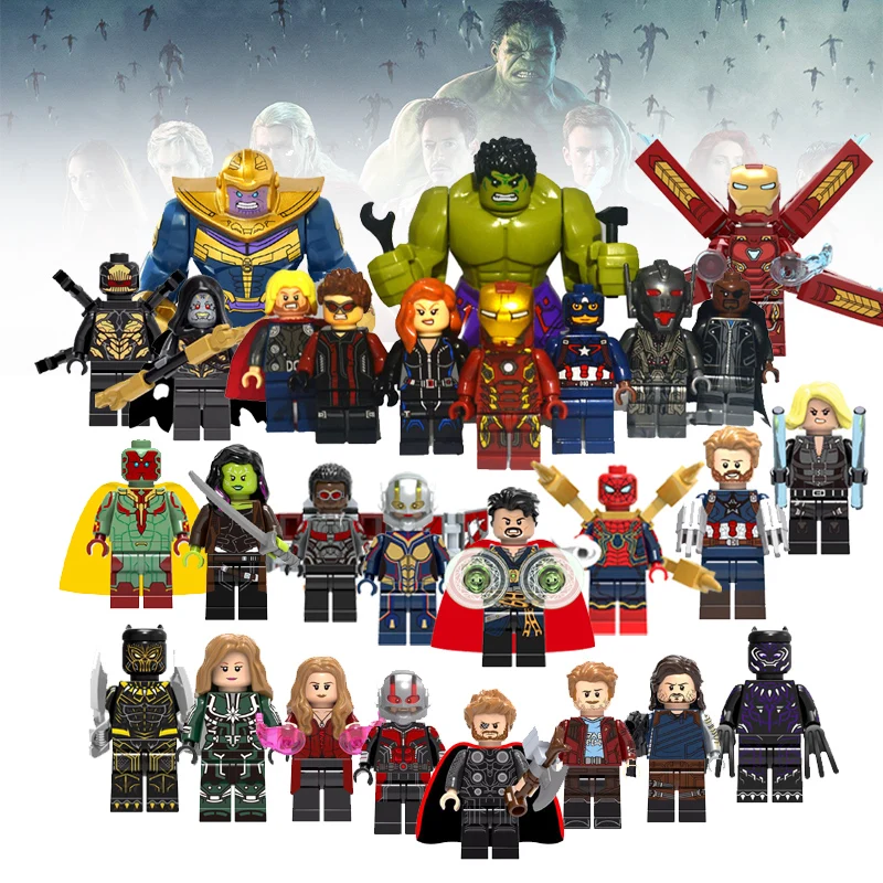 

Super Hero Building Blocks Iron man Black Panther Figurines Avengers Infinity War Compatible with LegoING Figures Star Wars Toys