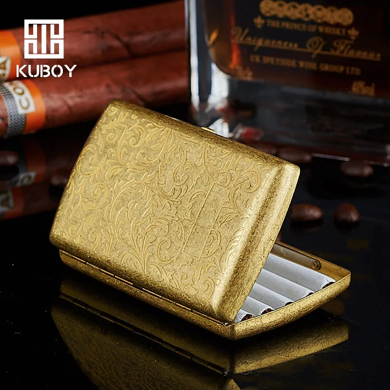 Hongkong kumboy новый модный Карманный чехол для 12 сигарет коробки из чистой меди Танг