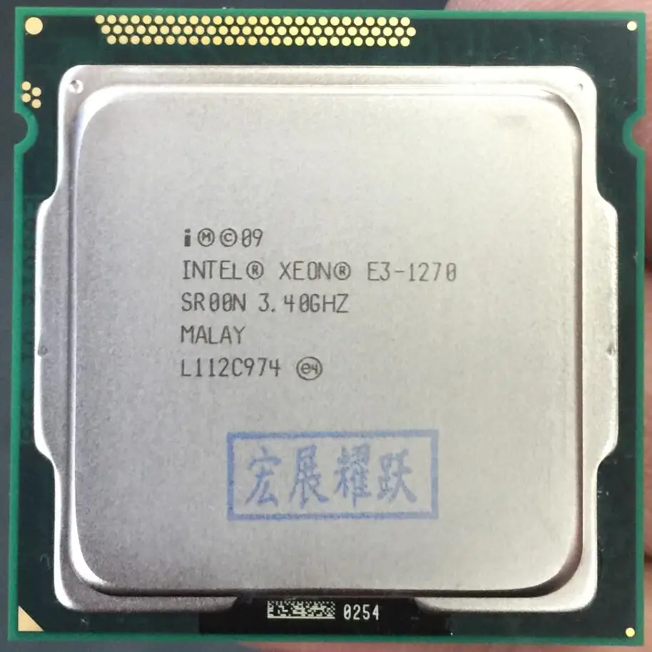 Центральный процессор Intel для ПК и ноутбуков модель Xeon E3 1270 четырехъядерный LGA1155