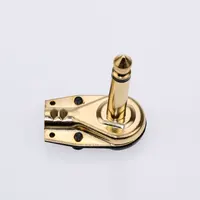 זווית ישרה פליז מצופה זהב 10pcs 6.35 מ"מ מונו 2Pole ג