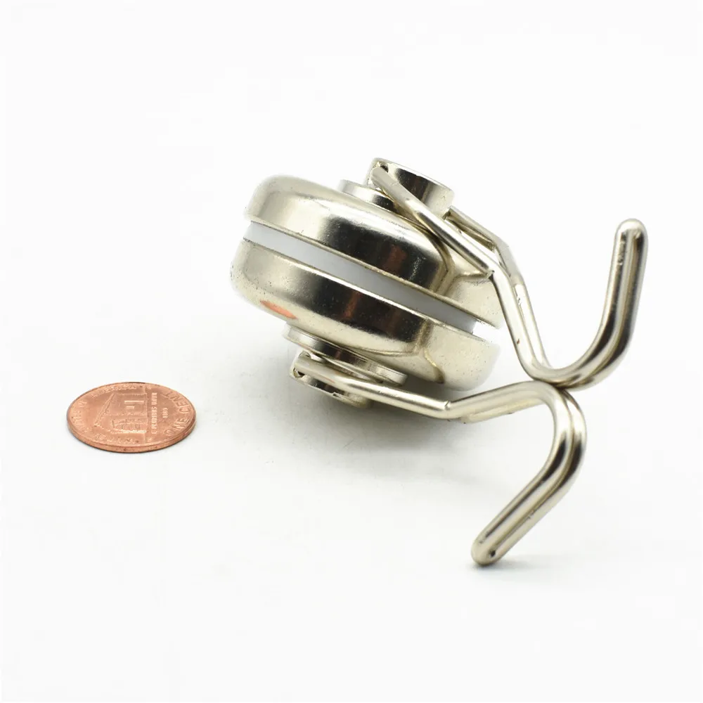 

65kg Pulling Magnet Hook Diameter 42mm Magnetic Pots with 360 degree Hook Strong Lifting Neodymium Kitchen Garage Tool Hanger