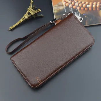 

Men Long Wallets Purse PU Zipper Fashion Durable For Credit ID Card Coin Money Holder AB@W3