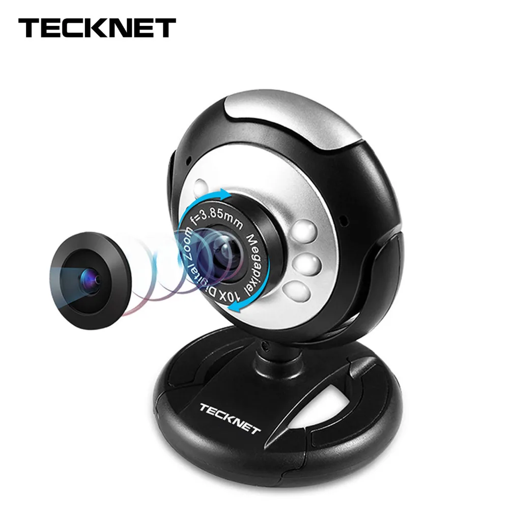 

TeckNet C016 USB HD 720P Webcam 5 MegaPixel 5G Lens USB Microphone 6 LED Web Cam Camera