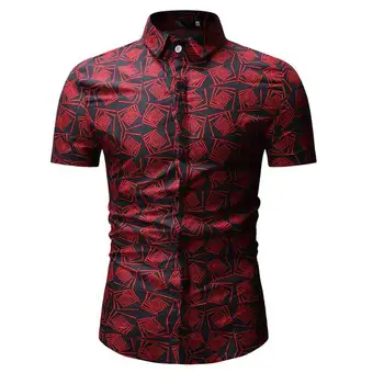 

Mens Hawaiian Shirt Male Casual camisa masculina Printed Beach Shirts Short Sleeve Summer men clothes 2019 Asian Size 5XL