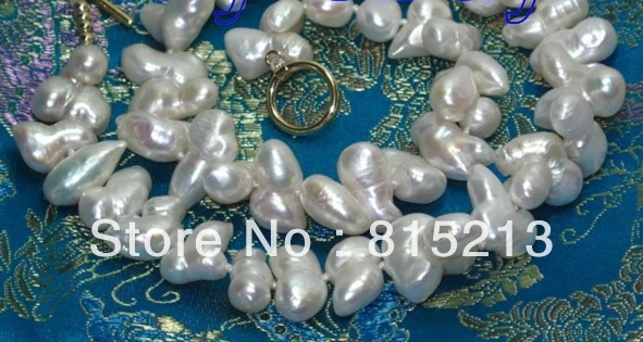 

ddh00955 19mm White UNUSUAL Baroque FW Pearl Necklace 14KGP GP 28% Discount