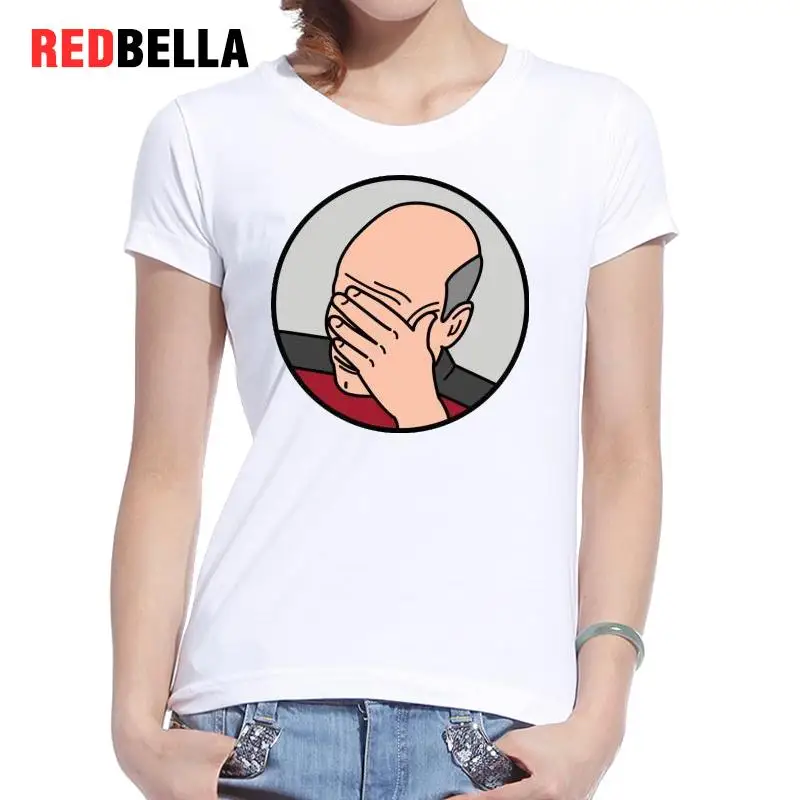 REDBELLA Для женщин футболки мультфильм рисунок символов Юмор печати белый 100% хлопок O шеи Hipster Мода Ulzzang Harajuku