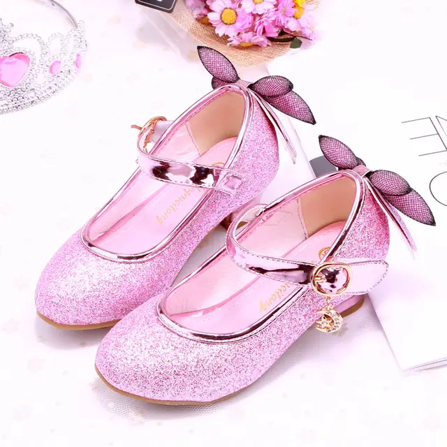 Aliexpress.com : Buy ULKNN Children Shoes Girls Glitter High Heel PU ...