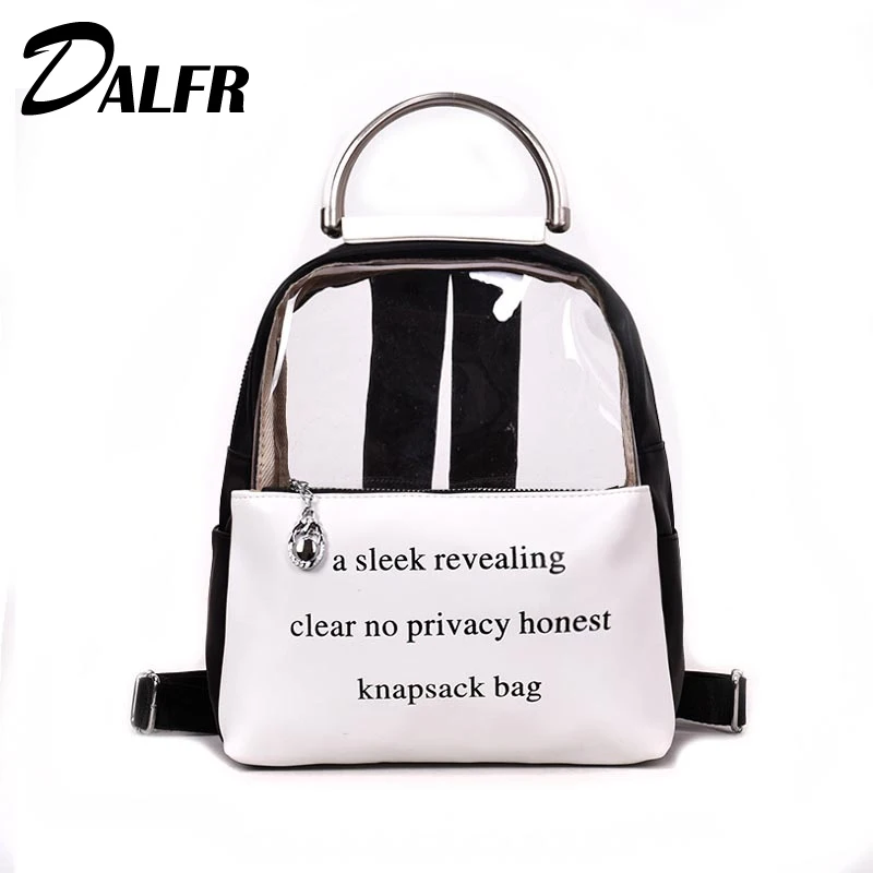 

DALFR Clear Transparent Women Backpack Mini Cute Bookbag For Girl Fashion Brand Teenager School bag Small Female Backpacks