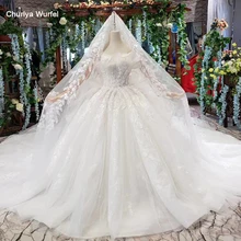HTL496 свадебные платья принцессы Дубаи с рюшами и длинным шлейфом специальные свадебные платья без бретелей с свадебной вуалью vestido de noiva