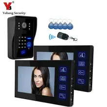 YobangSecurity 7 Inch Video Door Phone Intercom Doorbell 2 Monitors 1 Camera Remote Unlock With RFID ID Keyfob,Remote Controller