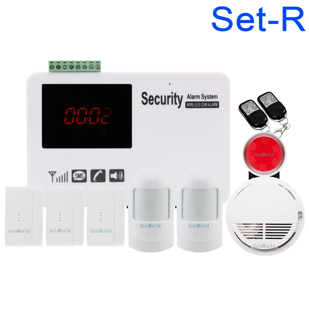 Голосовой светодиодный беспроводной безопасности 99 зоны GSM дома охранной сигнализации системы - Цвет: SetR