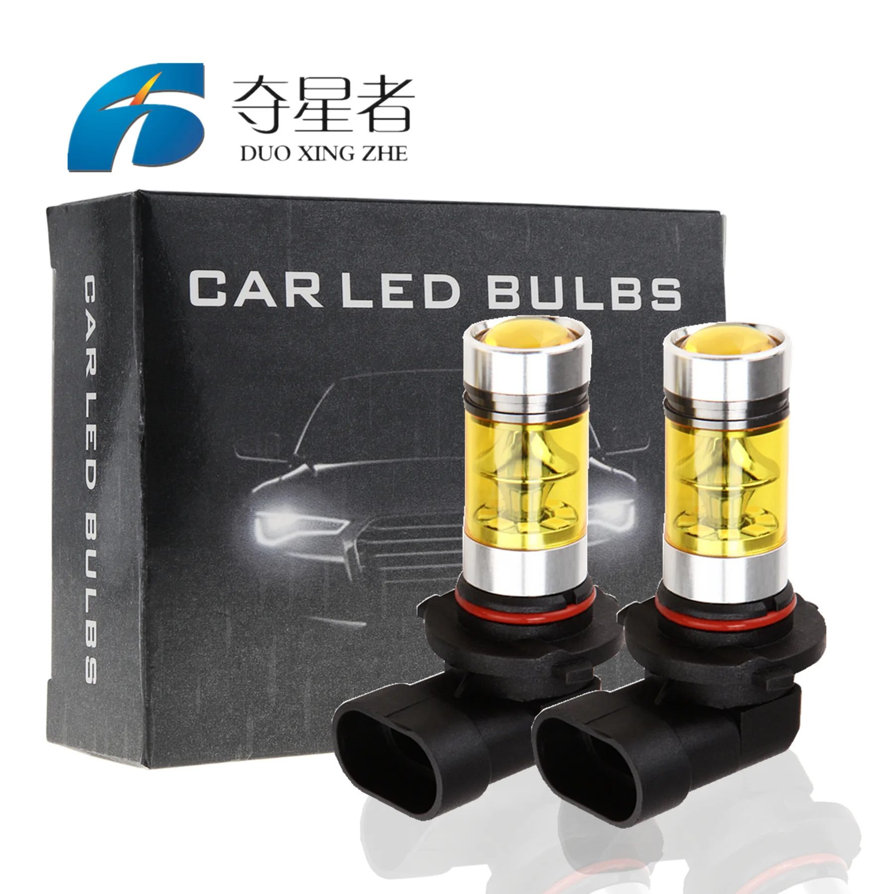 

2PCS/SET Car Led Fog Light Blubs for Auto Golden Light 4300K 9005/HB3 9006/HB4 H10100W 20SMD LED Fog Lamp