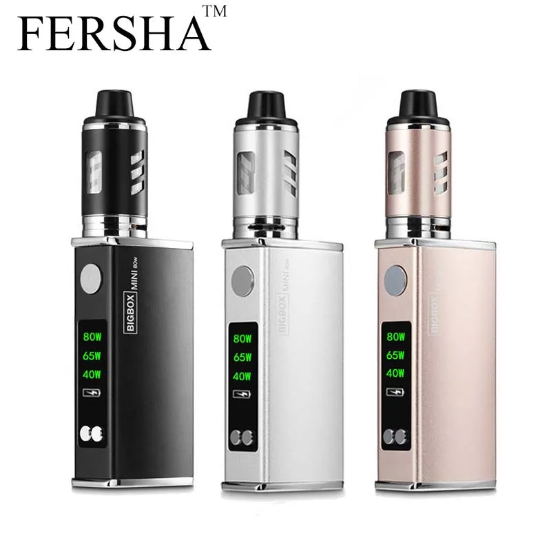 

FERSHA Electronic Cigarette 80W Adjustable vape mod box kit 2200mah 0.5ohm battery 3ml tank e-cigarette Big smoke atomizer vaper