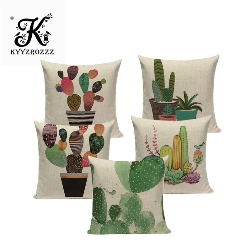 

Fashion Africa Tropical Plant Cushion Covers Cactus Pillowcase Seat Decor Car/Chair/Office Sofa Decoration Pillow Covers Custom