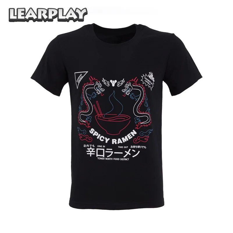 

Destinie 2 Hunter Caydee 6 T-Shirts Spicy Ramen Costume Tee Cotton Black Red Short Sleeve Class Guardia Unisex Basic Shirts Tops
