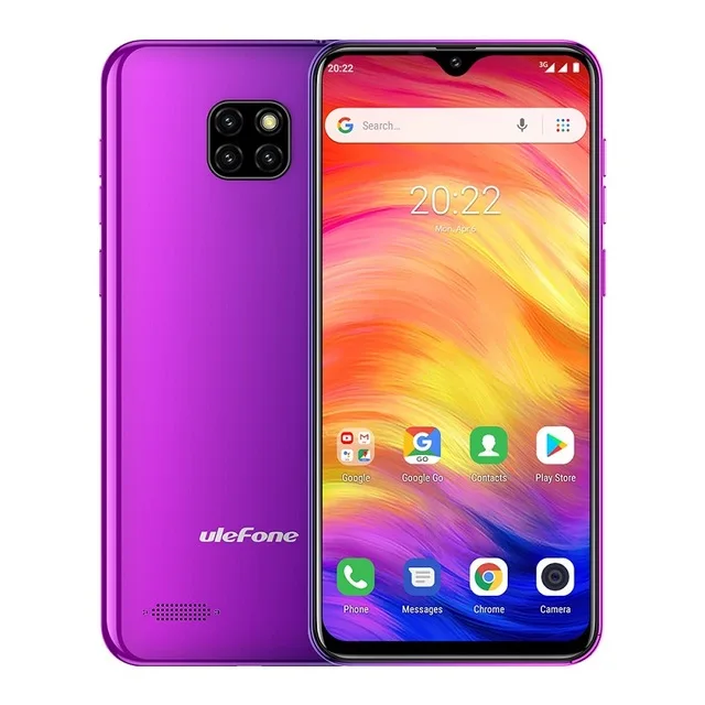 Смартфон Ulefone Note 7, 6,1 дюймов, 1 ГБ ОЗУ, 16 Гб ПЗУ, четырехъядерный процессор MT6580A, 3500 мАч, Face ID, три тыловые камеры, мобильный телефон на Android 9