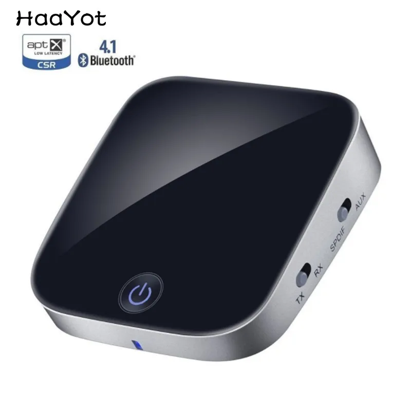 

HAAYOT Wireless Audio Adapter Toslink/SPDIF and 3.5mm AUX Bluetooth Receiver and Transmitter apt-X Low Latency Bluetooth Adapter