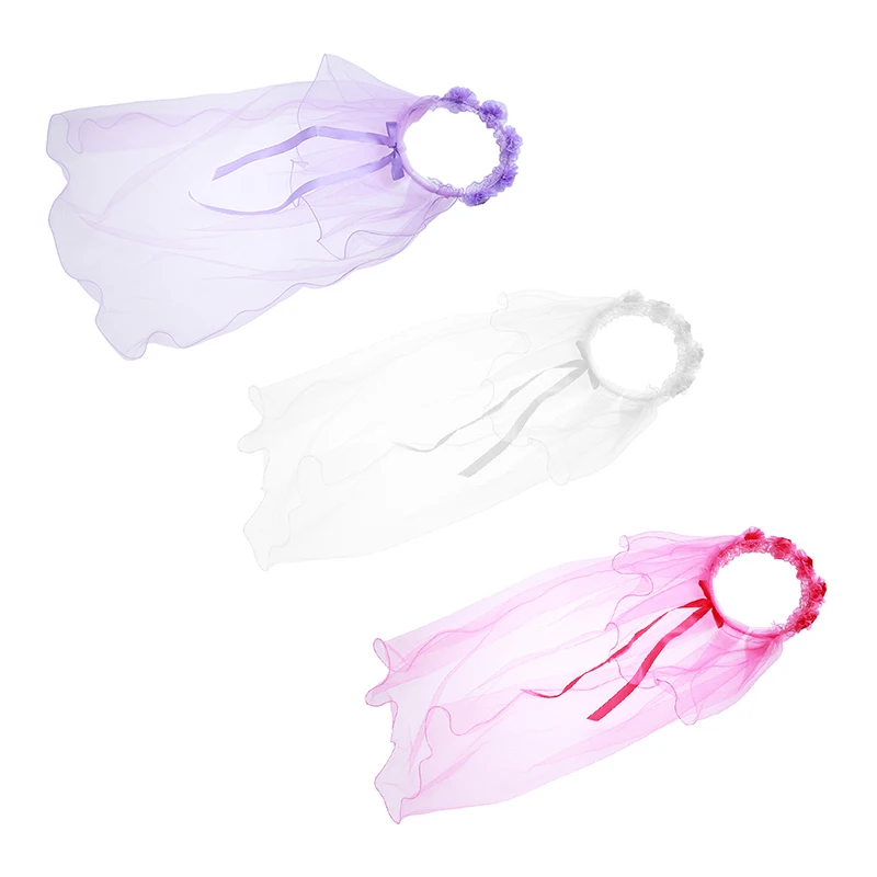 

Fashion Children Girl Hair Wreaths Lace Bride Veil Wedding Party Vacation Beach Kids Girls Hair Accessories