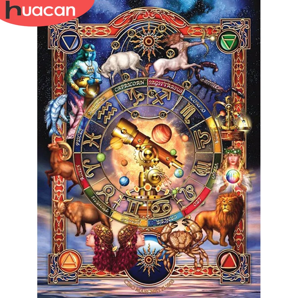 

HUACAN 5D Diamond Painting Constellation Diamond Embroidery Cartoon Diamond Mosaic Sale Full Square/round Rhinestone Of Picture