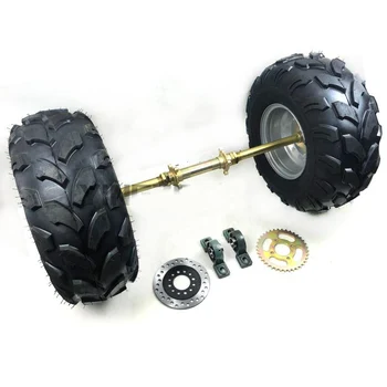 

DIY Four Wheel GO KART KARTING ATV UTV Buggy Brake Disc Rotor Sprocket 60CM Rear Axle With 8 Inch Wheel Tires