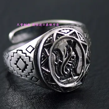 

New design 925 sterling silver ring the lone wolf Man's silver ring woman's silver ring