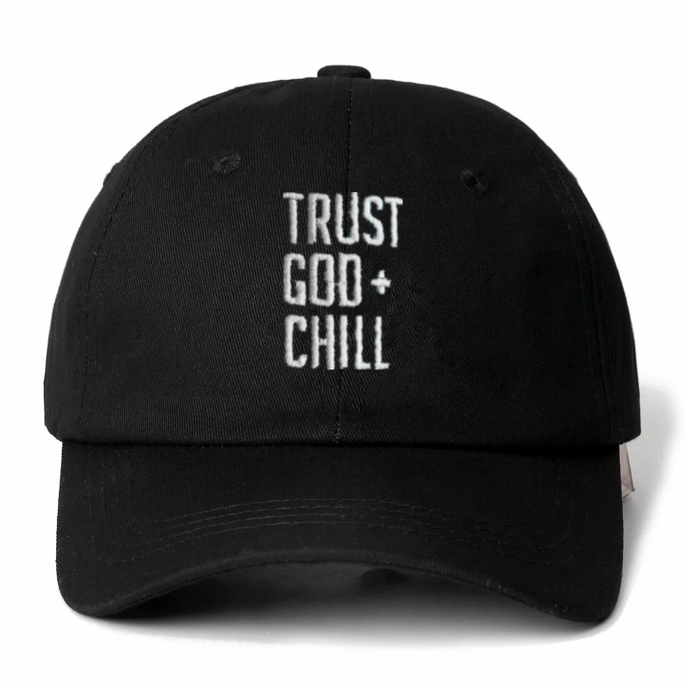 Высокое Качество Бренд TRUST бог+ CHILL Snapback кепки хлопок бейсбол для мужчин женщин Регулируемый Хип Хоп шляпа папы костяная Garros - Цвет: Черный