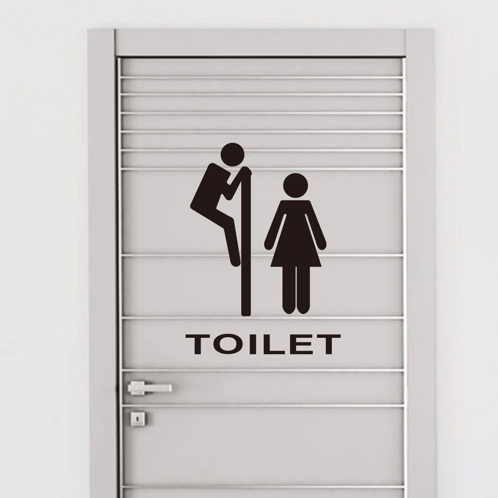 Toilet Stickers DIY Bathroom Door Toilet Seat Decorative Decal Funny Decor Poster Removable Vinyl Mural Art