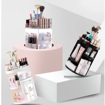 

E-doo Rotating Makeup Organizer, 360 Degree Rotating Adjustable Multi-Function 7 Layers Cosmetic Organizer Display Stand