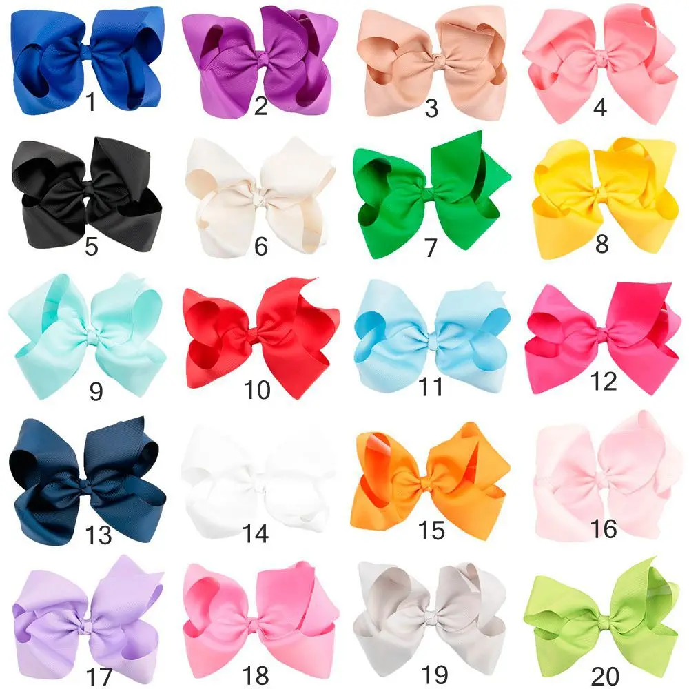 Yundfly 1PCS 6 Inch Big Ribbon Bow Hairpin Baby Girls Bow Clips Kid Hair Clip Boutique Hair Accessories(Color:20 Colors) baby accessories