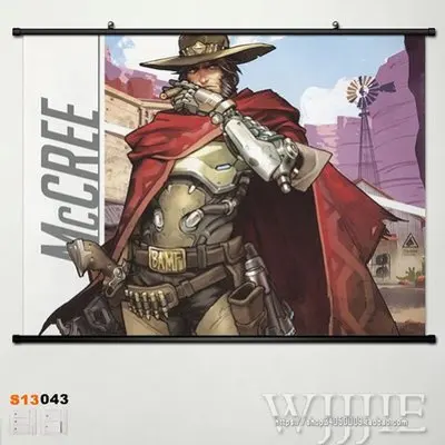 Аниме Настенные Прокрутки домашний декор унисекс подарок Overwatch Jesse Mccree S13043 60*45 |
