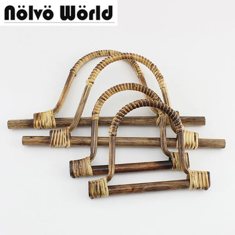 2 Pairs=4 Pieces,28X14cm,16X13cm Rattan Purse Bag Handle,Bag Handles