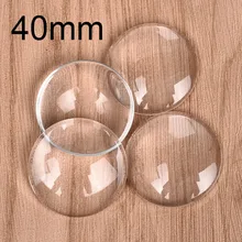 5 шт./лот 40 мм круглые кабошоны прозрачное стекло прозрачная плоская задняя часть для самодельных подвесок фурнитура для изготовления украшений вручную аксессуары
