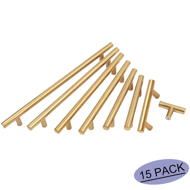 Polished Brass Drawer Pulls 2.5 inch 10 in Hole Centers Kitchen