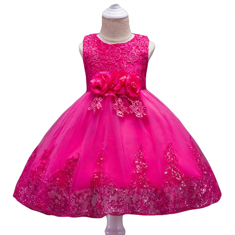 Для детей 3-10 лет; кружевное торжественное вечернее платье с цветочным узором; свадебное платье принцессы; Одежда для девочек; Детские платья; Одежда для девочек - Цвет: Rose