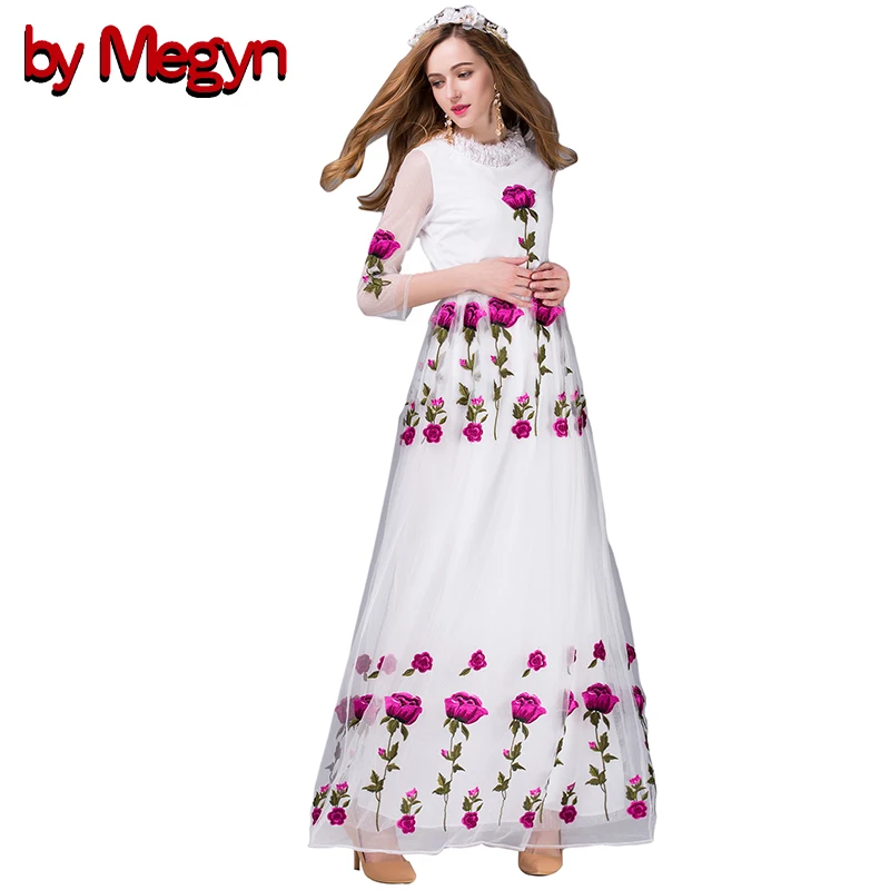 by Megyn Summer Dress 2016 Floral Print Lace Maxi Long Dress Women Embroidery Casual Loose Vintage Vestidos With Belt LD366 long-floral-maxi : image by Megyn Summer Dress 2016 Floral Print Lace Maxi Long Dress Women Embroidery Casual Loose Vintage Vestidos With Belt LD366 long-floral-maxi