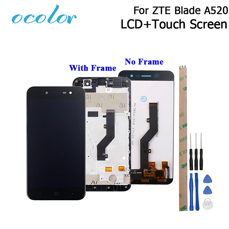 Ocolor 5 0 дюймов для ZTE Blade A520 ЖК-дисплей и сенсорный экран с рамкой дигитайзер в сборе