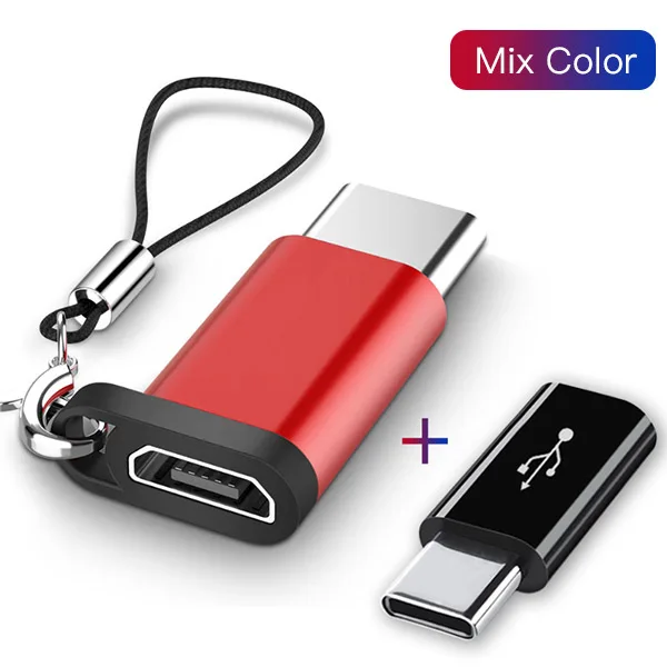 ACCEZZ 2 шт./лот Тип C адаптер штекер Micro USB кабель для huawei samsung Xiaomi LG htc планшет быстрая зарядка данных OTG разъем - Цвет: 2PC Mix Color