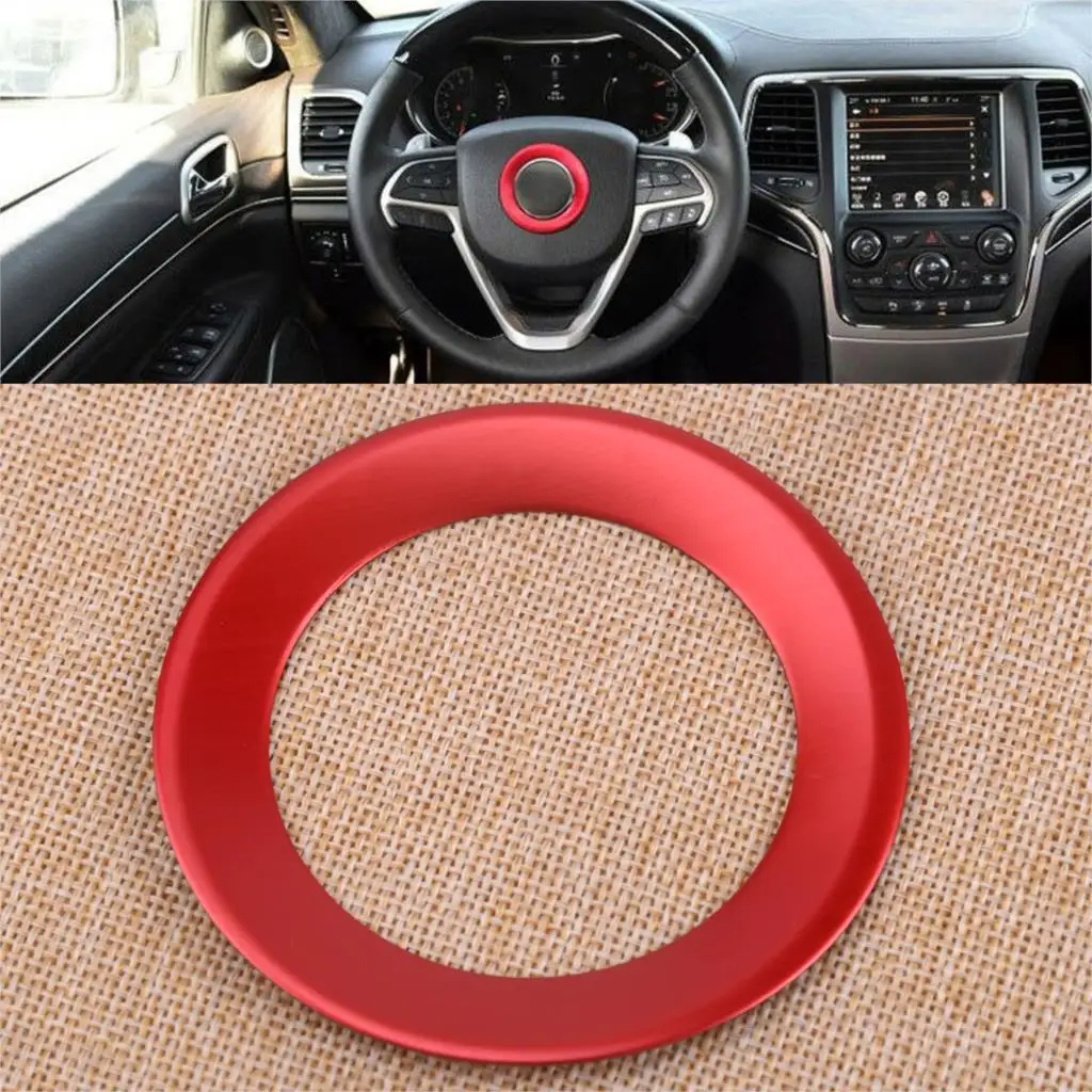 

CITALL Red Interior Steering Wheel Car Center Decoration Cover Trim Fit for Jeep Grand Cherokee 2014 2015 2016 2017 2018