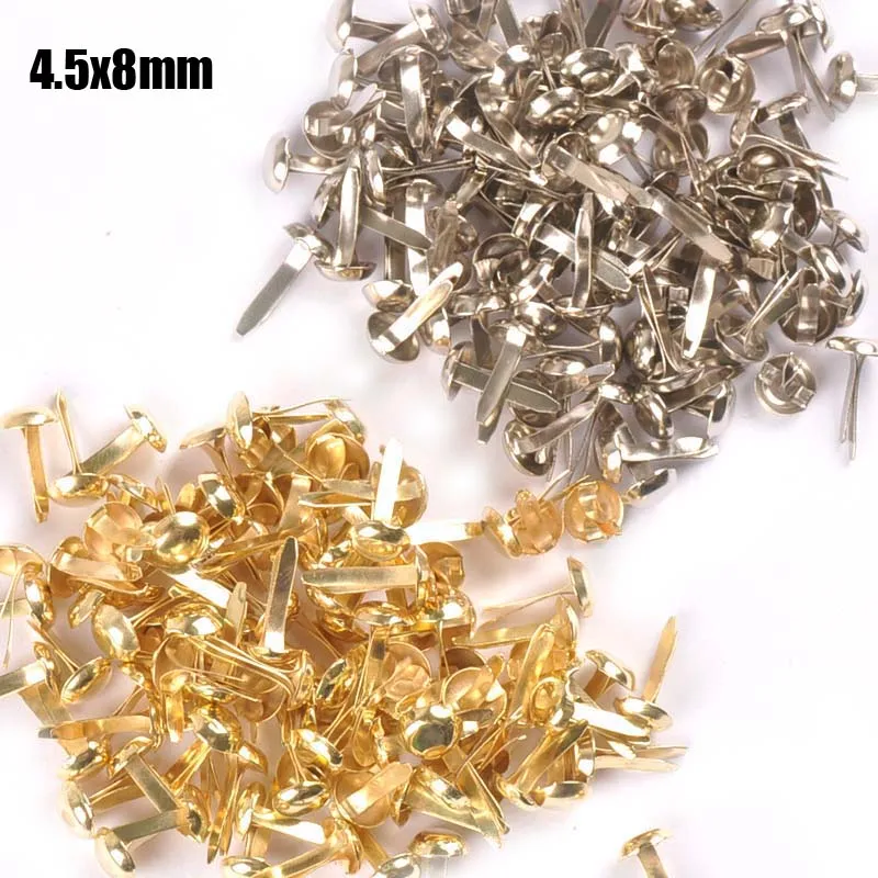 100Pcs Mix Round Brads Silver/golden Embellishments For Scrapbooking Metal Crafts Fastener Brad For Diy Decorations c2252 