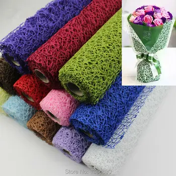 

5Yard*50cm/Roll DIY Flower Gift Decoration Wrapping Packing Crepe Papers Mesh Handmade Materials Jacquard Flowers Material